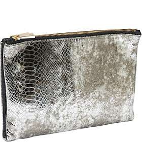 Vince Camuto Lizzie Reversible Snake/Leather Soft Clutch   