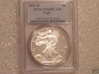 2002 LIBERTY EAGLE $1 ONE DOLLAR SILVER PROOF 1oz COIN PCGS PR69 DCAM 