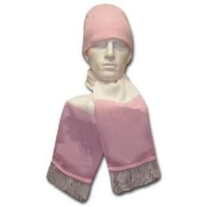  Pink & White Hat & Scarf Set: Sports & Outdoors