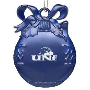 University of North Florida   Pewter Christmas Tree Ornament   Blue
