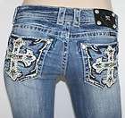 Miss Me Jeans Crystal My Paradise Leather Cross JP5452B BootCut Plus 