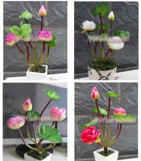 1x 31cm/12Artificial Lotus Ornament Flowers Silk Water Lily Bouquet 4 