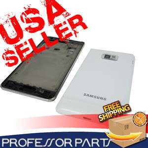   Full Housing Cover Back Case Frame Samsung Galaxy S II i9100 White