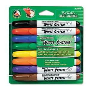  White System Dry Erase Marker, Chisel Tip, Assorted Colors 