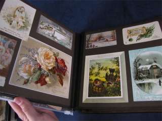Victorian Trade Card Album Holidays Pets Flowers People  