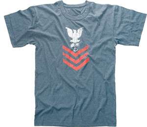 Vintage Military US Navy Tee USN Naval Rank T Shirt  