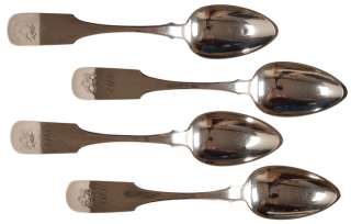   1825 Isaac Hull & USS Constitution Old Ironsides Silver Table Spoons