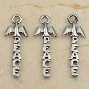  PEACE DOVE Pewter Charms Lot of 3