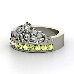  Tiara Ring, Sterling Silver Ring with Peridot & Diamond Jewelry