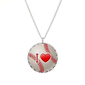    Necklace Circle Charm I Love Baseball: Artsmith Inc: Jewelry