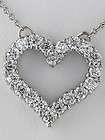 00 CTW Diamond White Gold Diamond Emblem Necklace Ladies Heart Love 