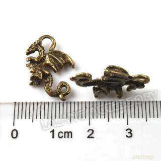 30pcs Alloy Vintage Dragon Antique Bronze Pendants Charms Lots 21x14mm 