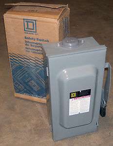 Square D 100 Amp Safety Switch DU323RB 240 VAC 3R outdoor NIB new in 