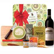 Happy Birthday with Wine & Cheese Board Gift Set 