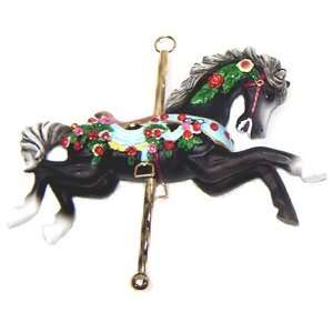  Black Carousel Merry Go Round Horse Christmas Ornament 