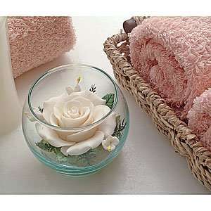   Rose set in a Glass Bowl, Decorative Soap