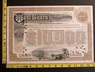 1954 West Shore Railroad Company $10,000 Bond  