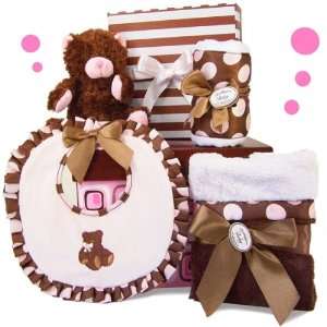    Personalized Park Avenue Posh 5 Piece Baby Girl Gift Set: Baby