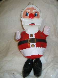 Vintage Christmas Inflatable Santa Squeaky Toy 24 GUC  