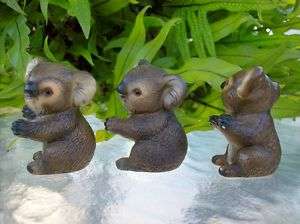 THREE Baby Koala Bears~China Figurines~Signed~Adorable  