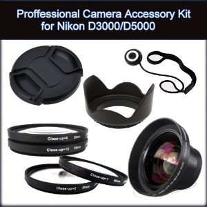   Lens, Lens Cap Holder, 3 Piece Filter Kit (UV,CPL,FLD), Lens Hood