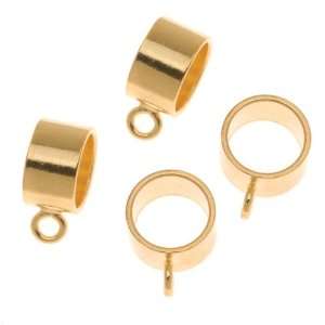  22K Gold Plated Round Slider Bail   Fits Up To 8mm Cord (4 