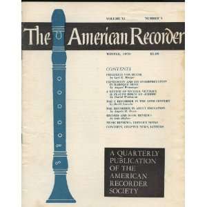  The American Recorder Winter 1970 (Volume XI, No. 1 