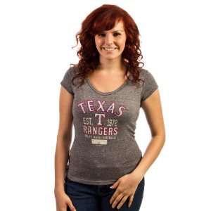  Texas Rangers Jr Grey Est Deep V Neck T Shirt Sports 