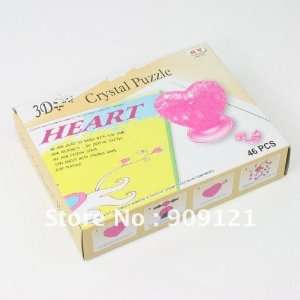   3d crystal puzzle gift for kids pattern of red apple &purple heart