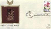 GOLD STAMP COVER Winter Garden Flowers Anemone USA 1996  