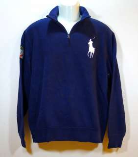 NEW NWT Polo Ralph Lauren Mens Sweater Half Zip Dark Blue French Rib 