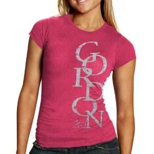  #24 Jeff Gordon Ladies Pink Race Fan Burnout T shirt 