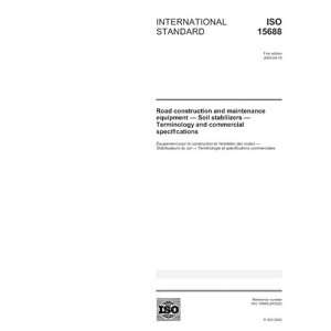 ISO 15688:2003, Road construction and maintenance equipment   Soil 