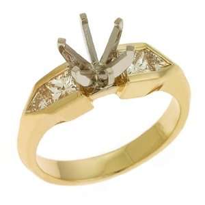   Monarch Inspired Trillion Diamond Semi Mount Engagement Ring: Jewelry