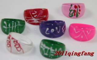 20PCS NEW Wholesale jewelry Mix lot 100X Resin Lucite kids Rings free 