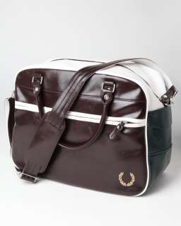 FRED PERRY Large Overnight Bag PVC Vegan BROWN/ IVY  