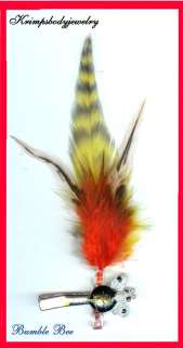 Feather Bees clip in Hair Accessories all different  