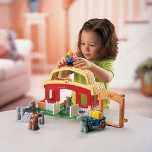 Fisher Price LITTLE PEOPLE Animal Sounds STABLE 4 Toddler BABY Pretend 