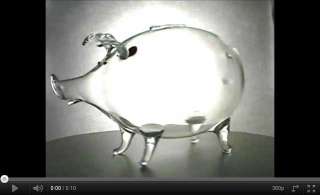 Big Handmade Glass Piggy Bank   Wedding Gift   Vintage & Classic (com 