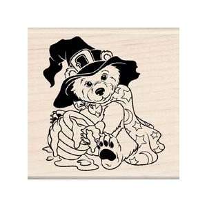   Wood Mounted Rubber Stamp: Halloween/Cute Bear w/Honey: Home & Kitchen