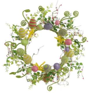   inch Floral and Easter Egg flowers and berry Wreath VT W3202071  