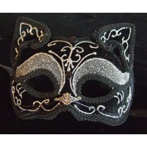   Felt Cat Mardi Gras Mask Venetian Halloween Costume 