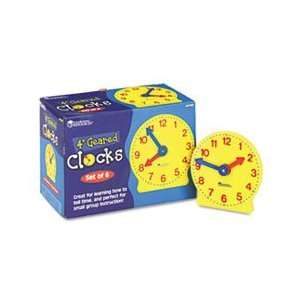  Set of Six Four Inch Geared Learning Clocks, for Grades 