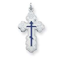 New Sterling Silver Eastern Orthodox Cross Pendant  