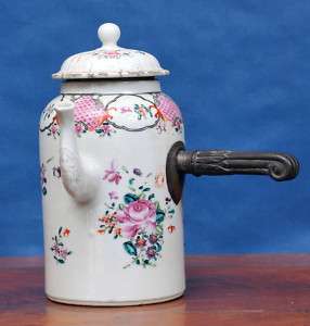   18th C Antique Chinese Famille rose export porcelain Coffee Pot Teapot