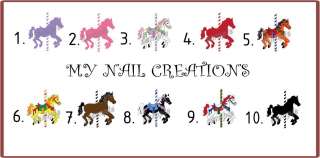 HORSE CAROUSEL♦♦ NAIL ART DECALS CUSTOM• YOU CHOOSE  