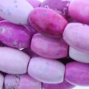  Dyed Purple Coral Agate  Barrel Plain   9mm Height, 6mm 