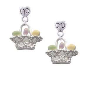  Easter Egg Basket Mini Heart Charm Earrings [Jewelry 