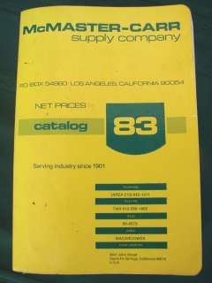 McMaster Carr Industrial Supply 1977 Hardware Tool Catalog HUGE 1600 