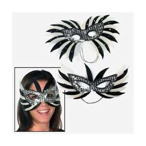  Gras Silver Feather Masks (1 dozen)   Bulk [Toy] 